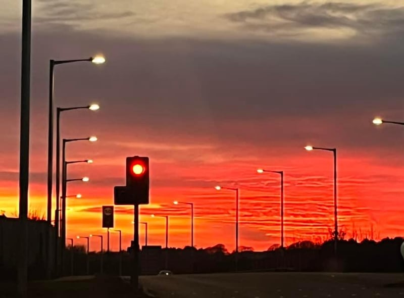 The beautiful sunset over the Rugby area on Sunday February 5, taken by Beccy Howells