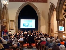 Sarah Stephens conducts Lutterworth and District Choral Society at St Mary's Church, Lutterworth in its Winter Concert.