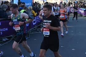 Jonathan Blower running in the London Marathon. Picture supplied.