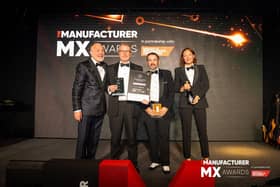 Aurrigo's Miles Garner (second left) receives the Manufacturing in Action Award