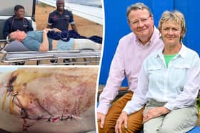 Shirley and Roland Cherry, who survived an horrific hippo attack.