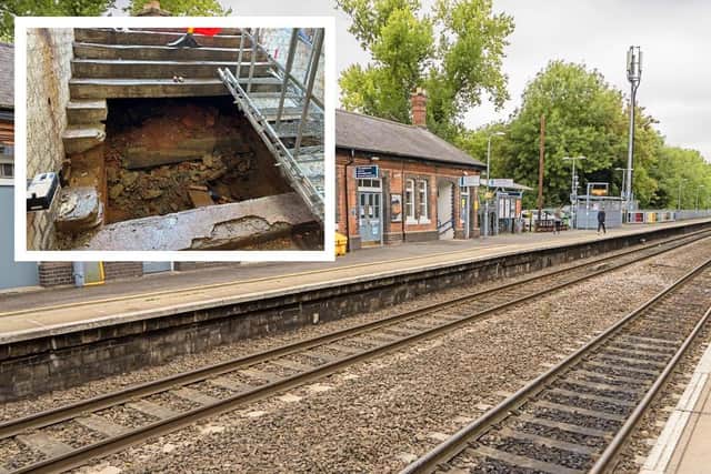 Railway engineers are urgently redesigning Warwick station’s multi-million-pound accessibility upgrades after an unexpected discovery has forced teams to down tool. Photos by  Network Rail