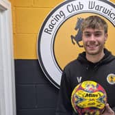 Hat-trick hero Archie Hamp with his matchball on Tuesday.