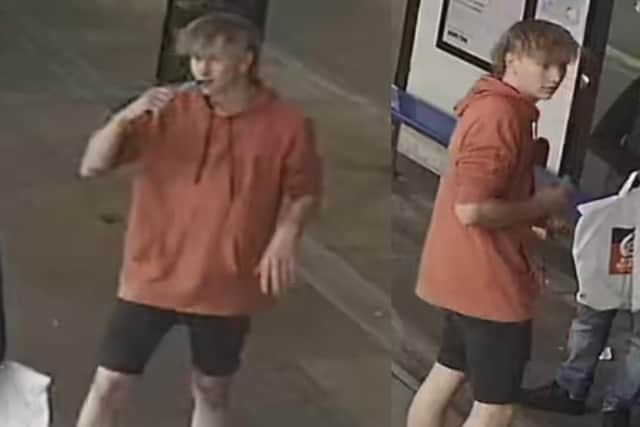 Police have launched an appeal to trace a man in connection with a sexual assault in Rugby town centre