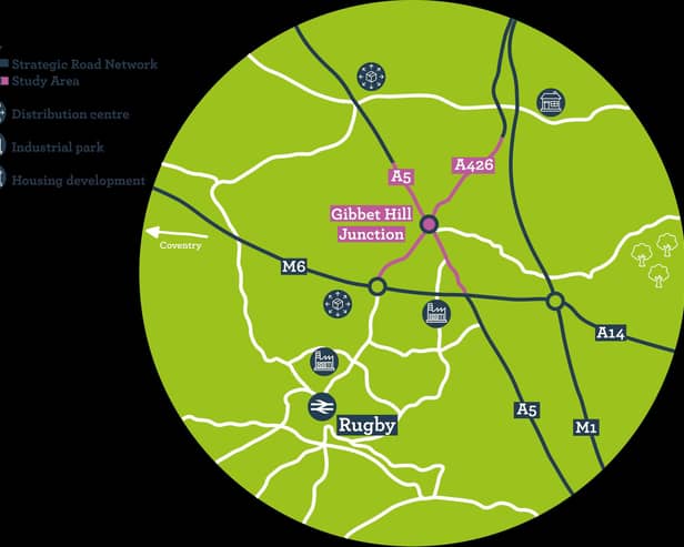 Local firms and major employment hubs near Rugby have outlined overwhelming support for Government investment in improvements to the A5/A426 Gibbet Hill Junction, saying it is critical to the future of the ‘Golden Logistics Triangle’.
