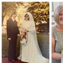 Andy and Val on their wedding day in Rugby. Right: Celebrating 50 years of happy marriage.