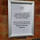 A notice at the venue.