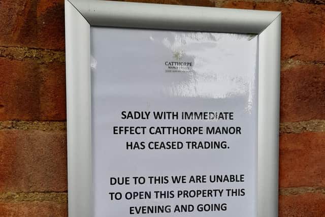 A notice at the venue.