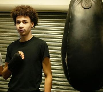 Kaiyne at the punchbag.