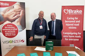 Warwickshire’s Police and Crime Commissioner Philip Seccombe (right) with the Brake Independent Road Victim Advisor for Warwickshire, Gary Harker. Picture supplied.