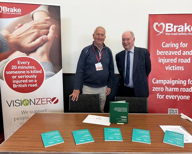 Warwickshire’s Police and Crime Commissioner Philip Seccombe (right) with the Brake Independent Road Victim Advisor for Warwickshire, Gary Harker. Picture supplied.