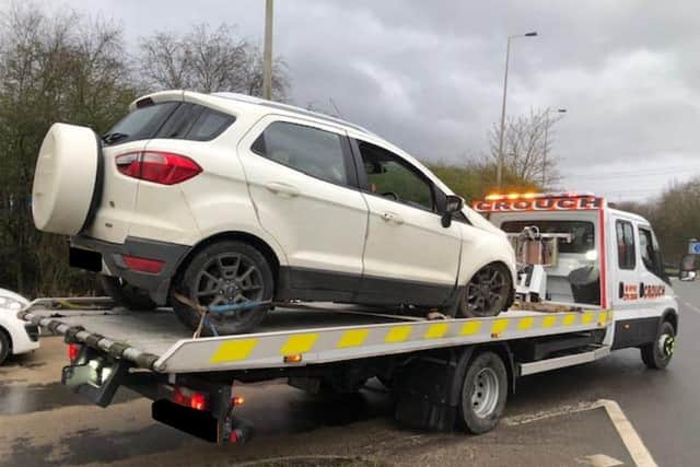 This cloned Ford Eco Sport crashed after a police chase