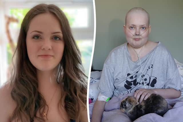 Liberty’s type of sarcoma was a particularly aggressive sarcoma and, after she was operated on, it had spread to her lungs in just six weeks. (Photos: Hannah York / SWNS).