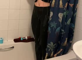 Freezing cold shower for Abbie.