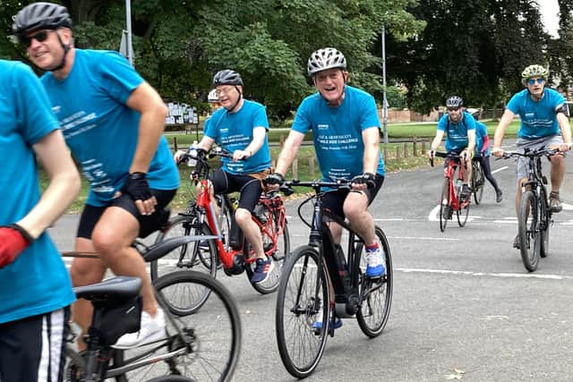 Armonico Consort joined forces with the wine writer, broadcaster and former choral singer Oz Clarke in a 200-mile bike challenge, raising more than £14,000 for its Memory Singers projects for people living with dementia. Photo supplied