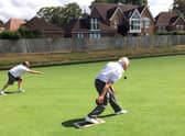 Fred Sawyer bowling for Home Guard.