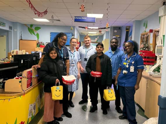 Ahmadiyya Muslim Association Children, donate gifts, for those admitted on the South Warwickshire University Hospital Childrens Ward.