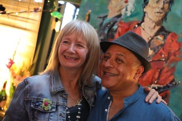 The art exhibition featured work by Rupam Barthakur (right). Photo by Alex Harvey of RiVR