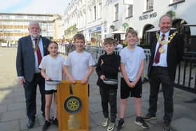 The Year 6 winners from Coten End Primary School. Photo by Warwick Rotary Club