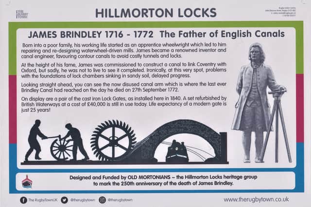 The information board about James Brindley