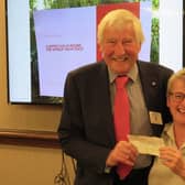Marie O’Riley with Warwick Rotary President Vice President Alan Bailey. Photo supplied