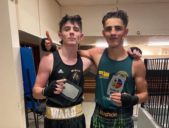 Fitzpatricks boxer Davey Boswell got the better of Braunstone golden gloves fighter Martin ward ,