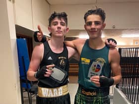 Fitzpatricks boxer Davey Boswell got the better of Braunstone golden gloves fighter Martin ward ,