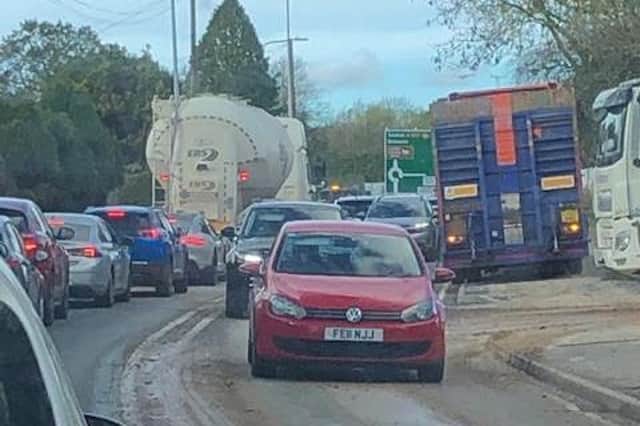 Traffic problems on the Birmingham Road in Hatton. Picture supplied.