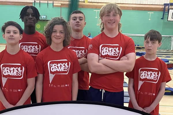 The year 8 boys who took part in the competition.