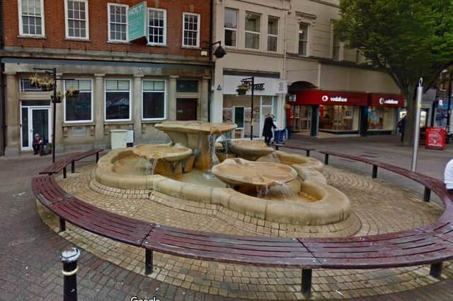 Time's up for Nuneaton's lilypad fountain. Photo: Google Street View