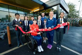 The new Aldi store opens its doors with help from Team GB's Alex Danson and Paralympian Lauren Rowles.
Manager Callum Hadley welcomes children from St Patricks Catholic Primary School to open the store. With a small group of shoppers arriving for the store to open.