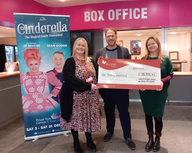 The Royal Spa Centre in Leamington raises more than £12,000 for The Myton Hospices with its pantomime Cinderella. Photo supplied