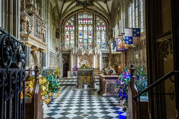 St Mary's Church, Warwick welcomes visitors to this years Christmas Tree Festival. Photo by Mike Baker