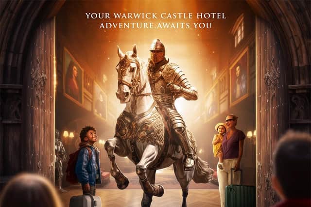 The hotel foyer will feature a rearing animatronic horse with the Knight, the Earl of Warwick, riding on its back. Photo by Warwick Castle