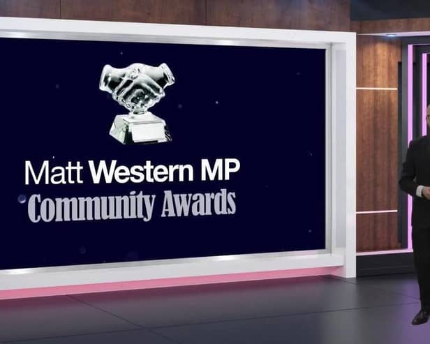 Warwick and Leamington MP Matt Western hosting the virtual ceremony for his Awards for Community Excellence in 2023. Picture supplied.