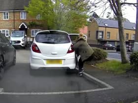 Courtney Lovland tried to stop the runaway Corsa