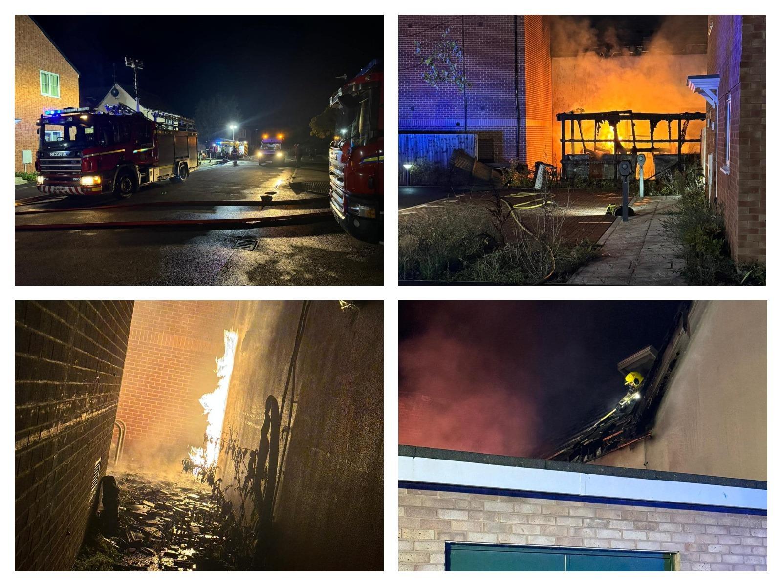 Multiple fire engines called to fire near flats in Leamington