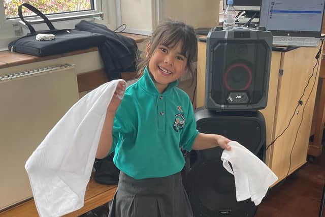 Dancing at the school.