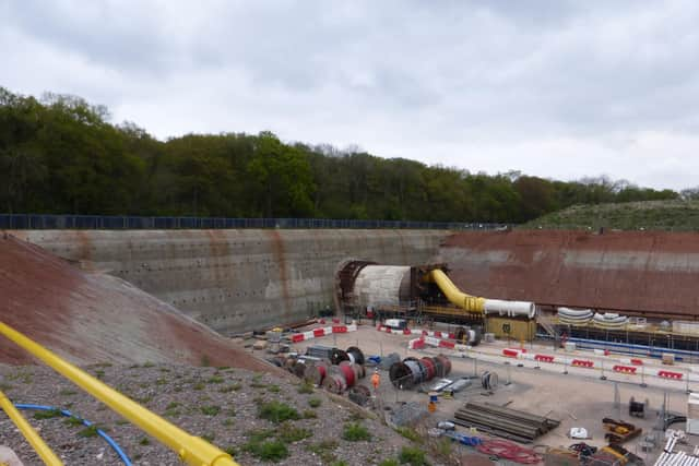 The TBM Dorothy on its way under Long Itchington Wood.