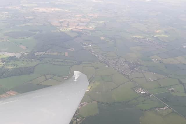 Enjoy the view from her glider.