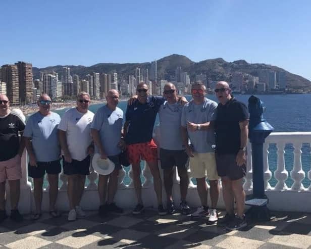 Some of the VS Rugby players warmed up for this Sunday's 40th anniversary reunion with a recent trip to Benidorm.