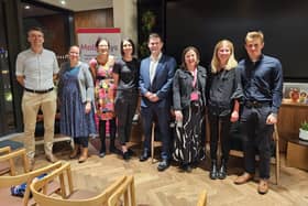 From left: Richard Harrison (BCH ); Christine Mott (BCH); Yifan Liang (BCH); Helen Ord (BCH); Dean Attwell (Oakland International); Rachel Ollerenshaw (Molly Ollys); Helen Queen (BCH) and Sam Attwell (Molly Ollys Young Ambassador).