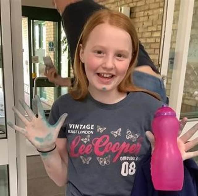 Grace helped paint the hospice.