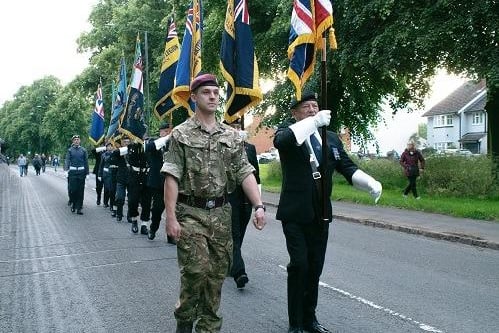 Marching in memory of those who gave their lives.