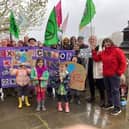 Members of the Extinction Rebellion Warwick District group at The Big One in London last week. Picture supplied.