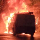 Van goes up in flames as Spar convenience store evacuated
