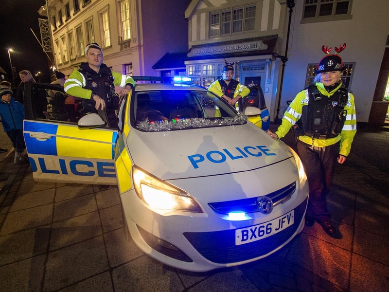 Festive police patrol.