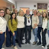 Leamington Mayor Cllr Alan Boad with women from the Polish community in Leamington at the commemorative event. Picture supplied.