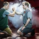 Sean Jones (Mickey) and Joel Benedict (Eddie) in Blood Brothers (photo: Jack Merriman)