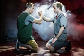 Sean Jones (Mickey) and Joel Benedict (Eddie) in Blood Brothers (photo: Jack Merriman)